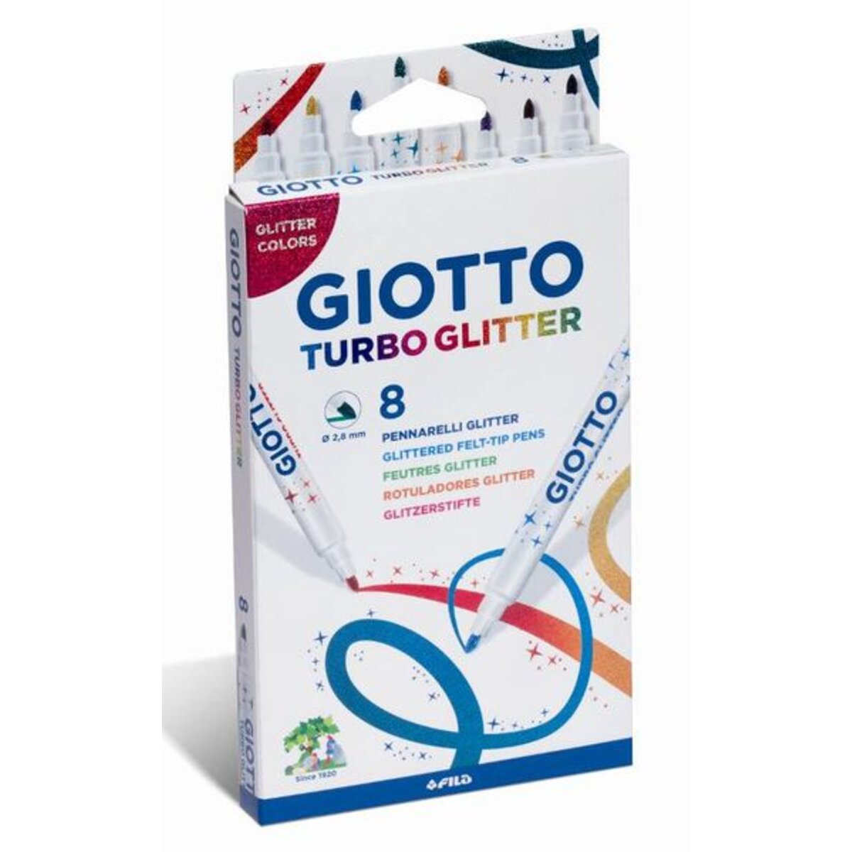 Giotto Fasermaler Turbo Glitter 8 StÃ¼ck