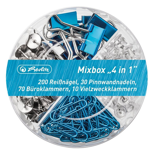 Herlitz 4 in 1 Mixbox 310 Bürokleinteile Frozen Glam