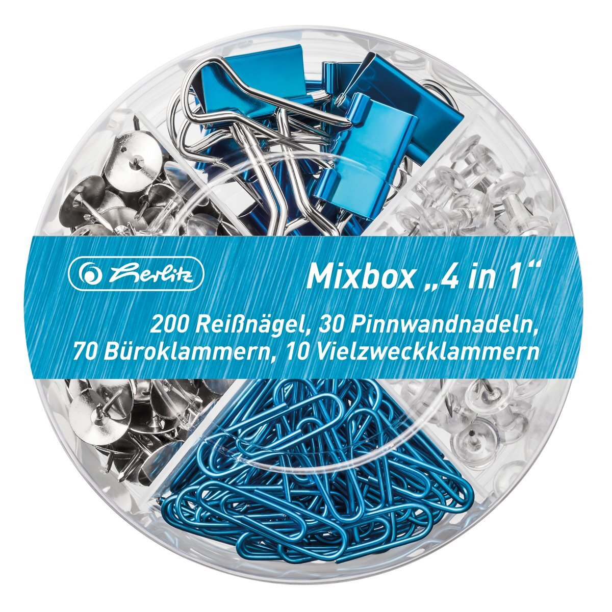 Herlitz 4 in 1 Mixbox 310 Bürokleinteile Frozen Glam