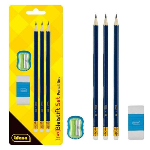 Idena Bleistift Set mit Anspitzer und Radierer