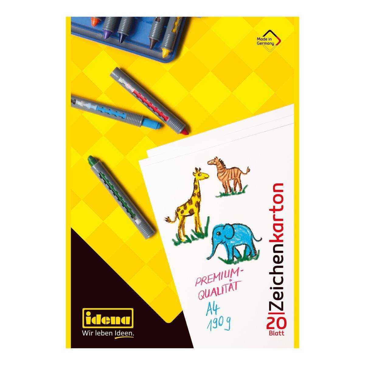 Idena Zeichenkarton 20 Blatt 190g/m² DIN A4