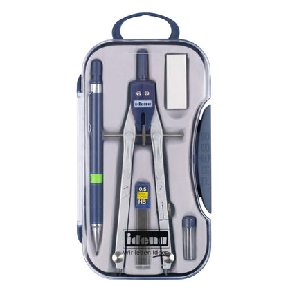 Idena Zirkel-Set mit Bleistift Radierer Minen, 5-teilig