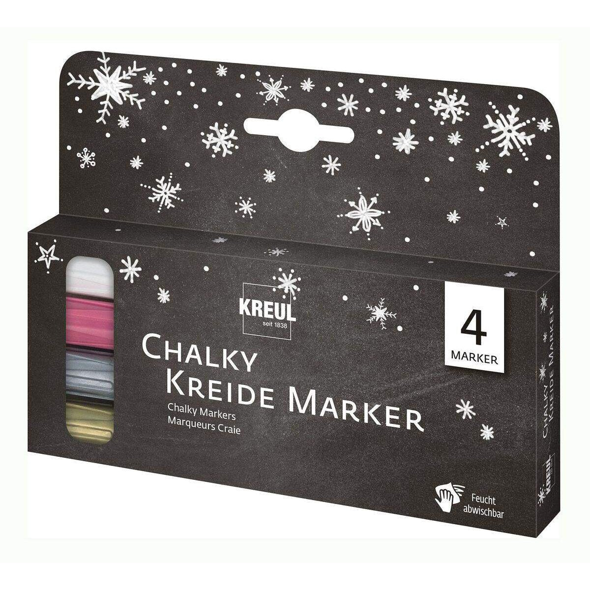 KREUL 22708 Chalky Kreidemarker 4er Set, Winter