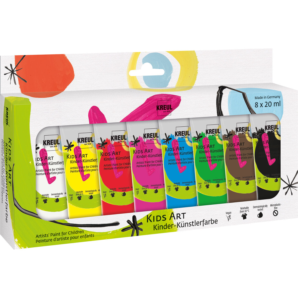 KREUL Kids Art Kinder-KÃ¼nstlerfarbe 20 ml Tuben 8er Set