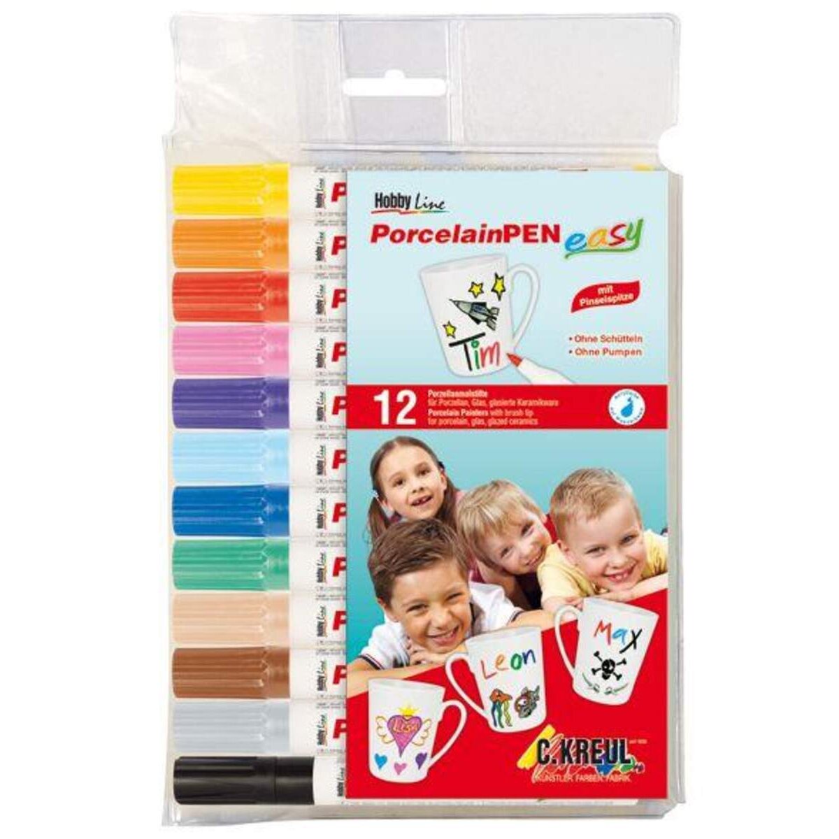 KREUL Porcelain Marker Junior medium 12 Stück Kartonetui