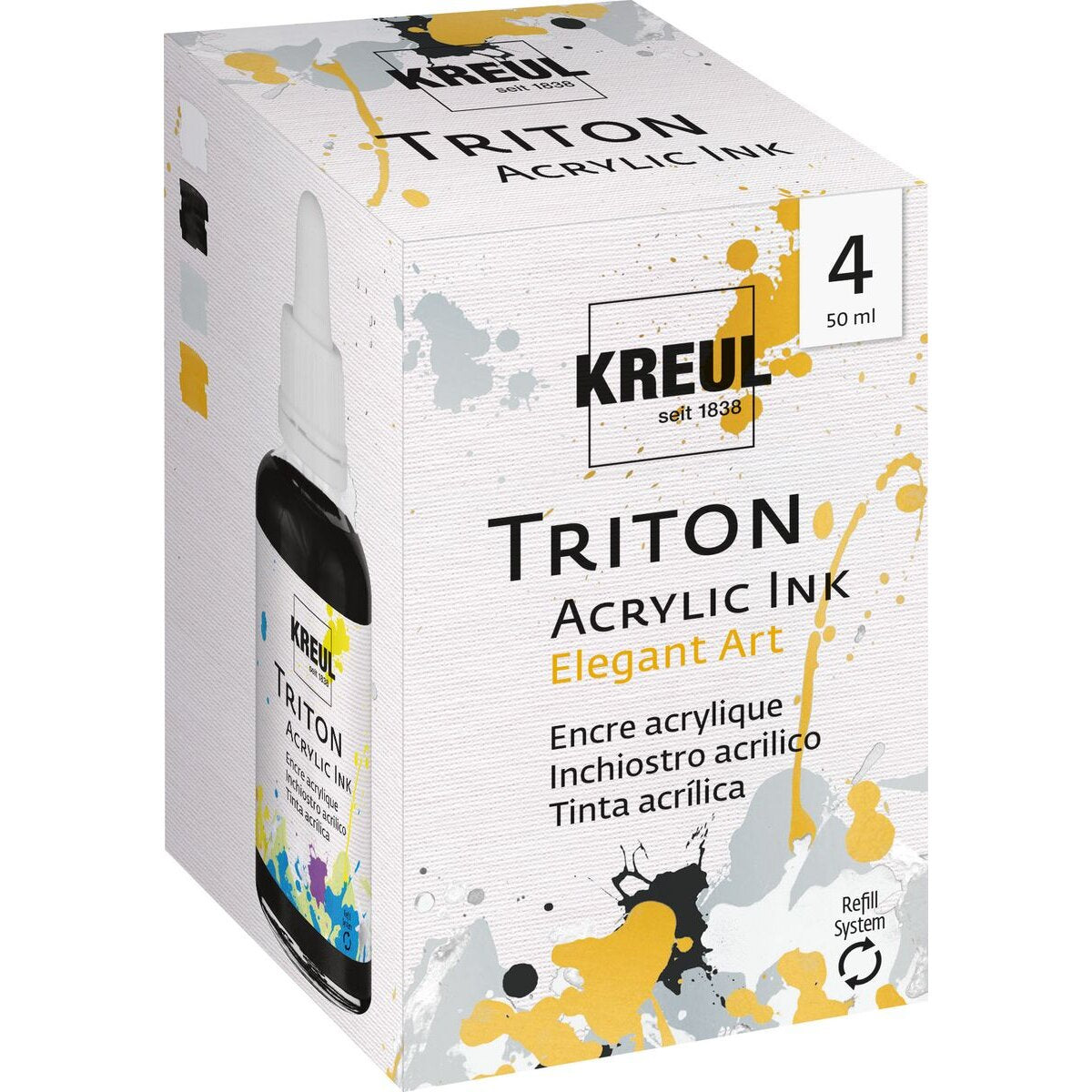 KREUL 17501 Triton Acrylic Ink 50 ml 4er Set Elegant Art