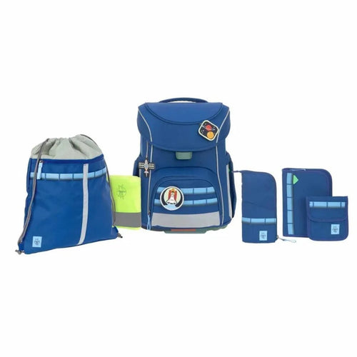 Lässig 7-teiliges Schulranzen-Set Slim Unique Dark Blue 21 Liter 30 x 25 x 41,5 cm