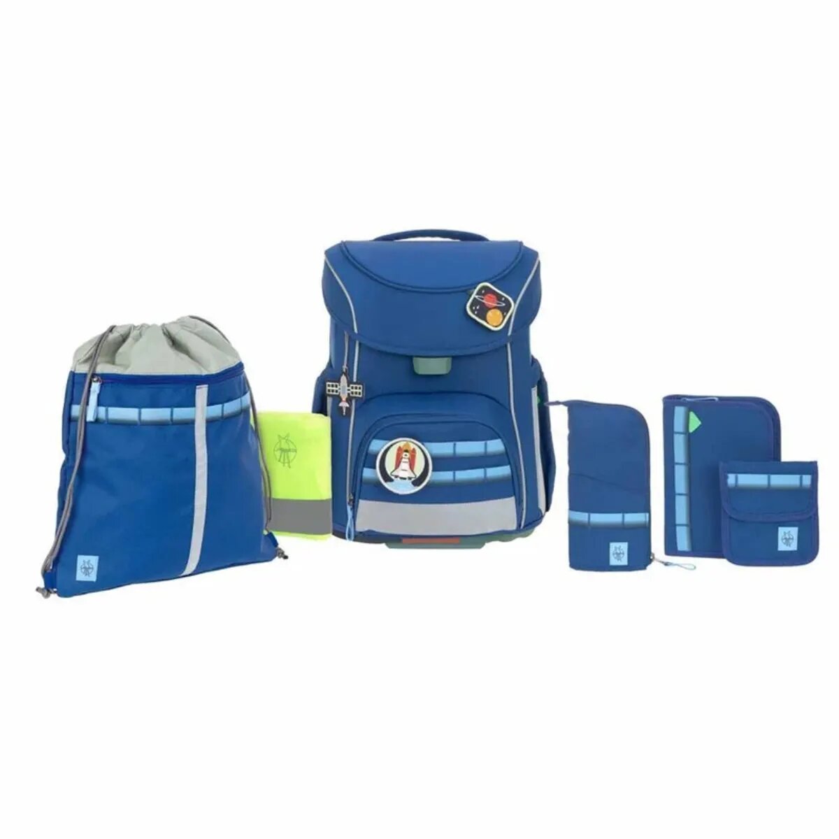 Lässig 7-teiliges Schulranzen-Set Slim Unique Dark Blue 21 Liter 30 x 25 x 41,5 cm