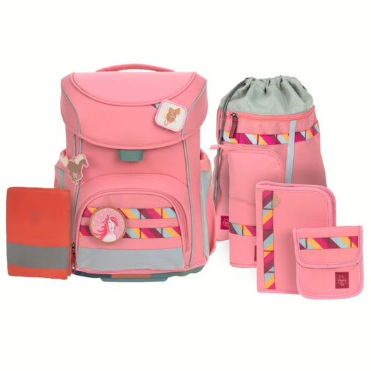 Lässig Slim Unique Schulranzen-Set 7tlg Pink