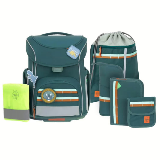 Lässig Slim Unique Schulranzen-Set 7tlg Dark Green