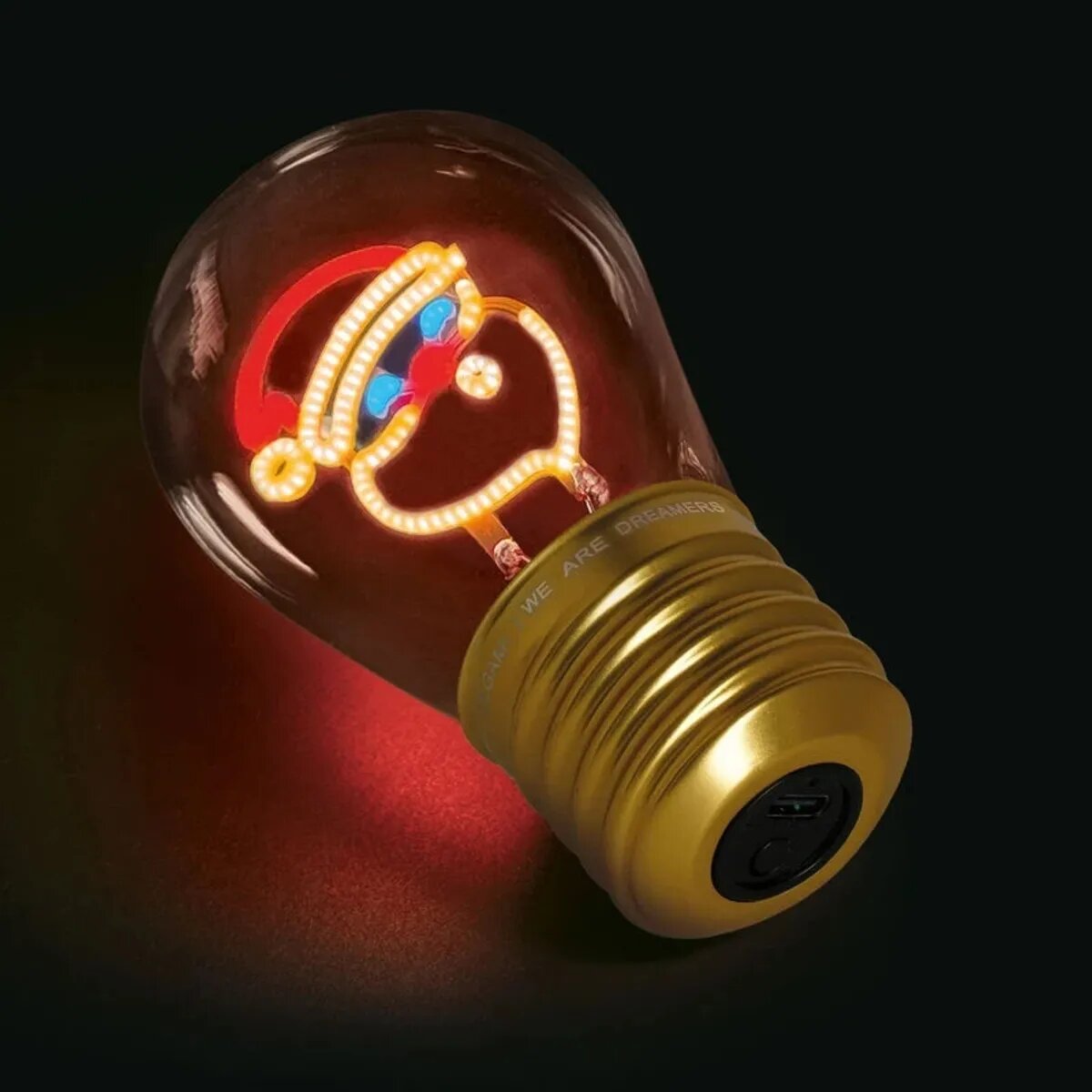 Legami kabellose Tischlampe Weihnachtsmann Glühbirnenform 6,8 x 10,3 cm