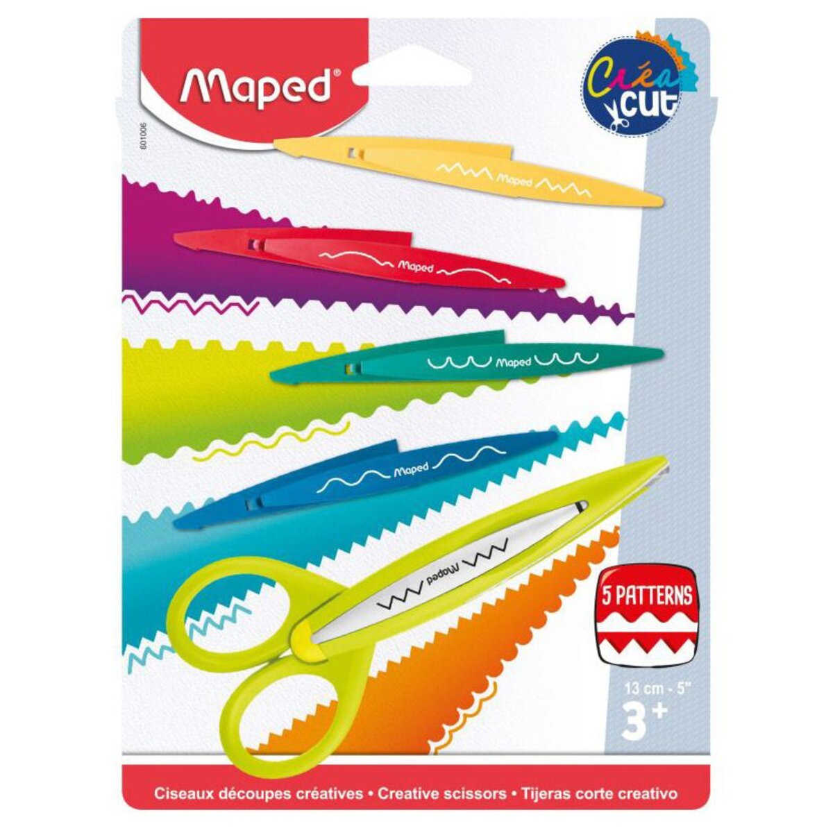 Maped Konturen-Scheren-Set CREA CUT, 1x Scheren-Gestell + 5x Motiv-Klingen - Blister