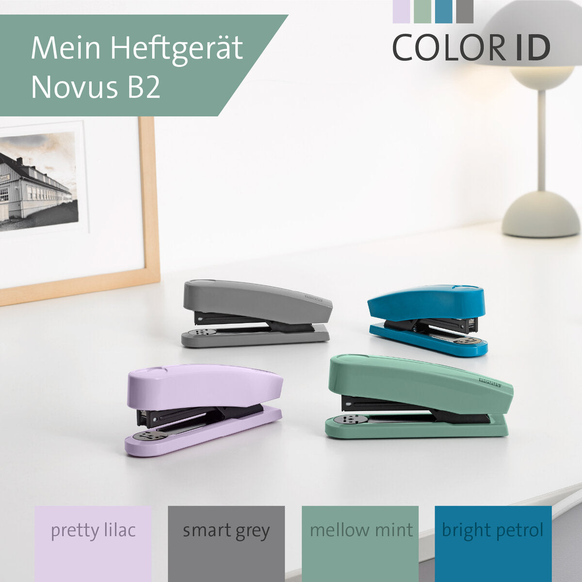 Novus B 2 COLOR ID 2.0 Heftgerät mellow mint Heftleistung: 25 Bl. (80 g/m²)