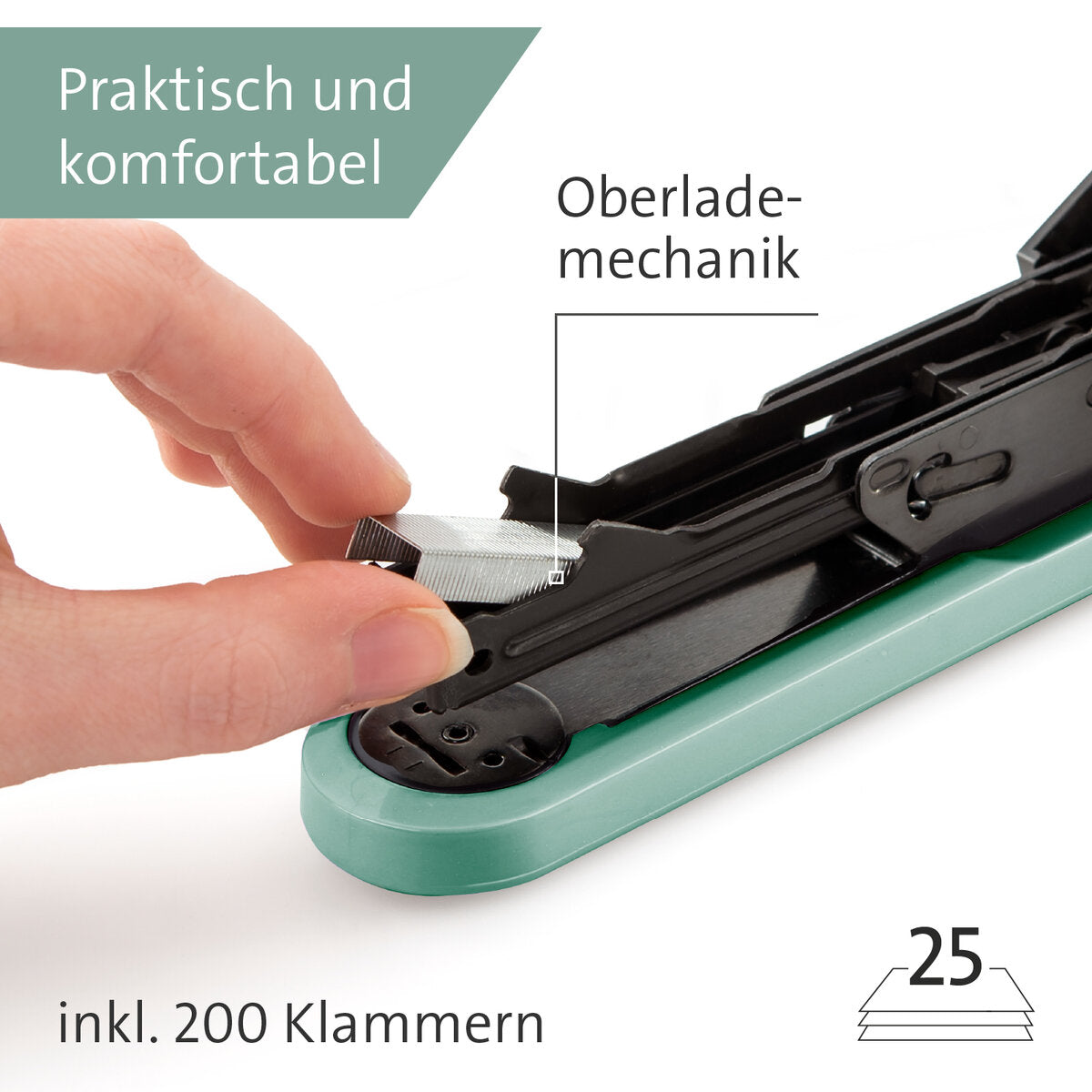 Novus B 2 COLOR ID 2.0 Heftgerät mellow mint Heftleistung: 25 Bl. (80 g/m²)