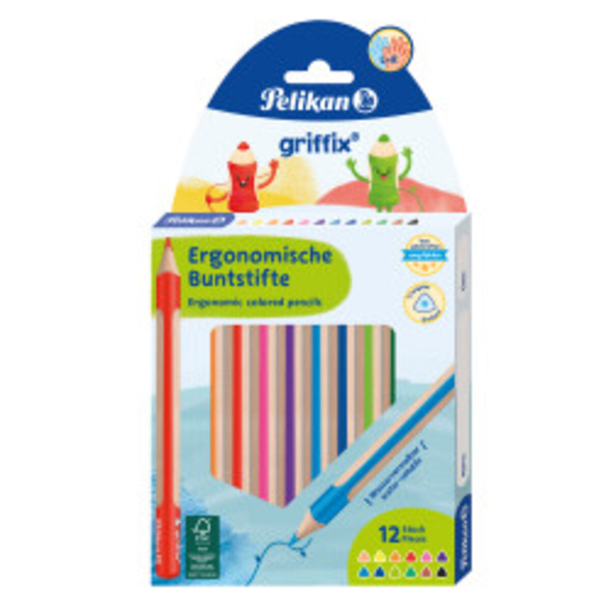 Pelikan Buntstifte griffix 12 Farben, 12 Stück