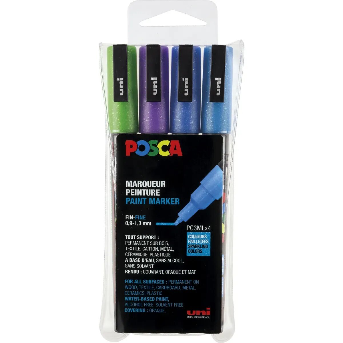 Posca Marker UNI POSCA PC-3M 4er Set Glitter 2
