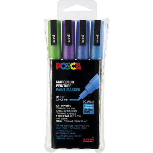 Posca Marker UNI POSCA PC-3M 4er Set Glitter 2