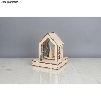 Rayher Holz 3D-Bausatz Haus Krippe Weihnachten