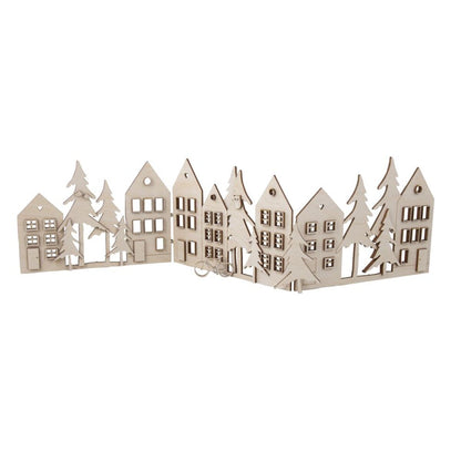 Rayher Holz Häuserfassaden Deko Set1 Aufsteller 64-teilig 3x 19,5x14cm