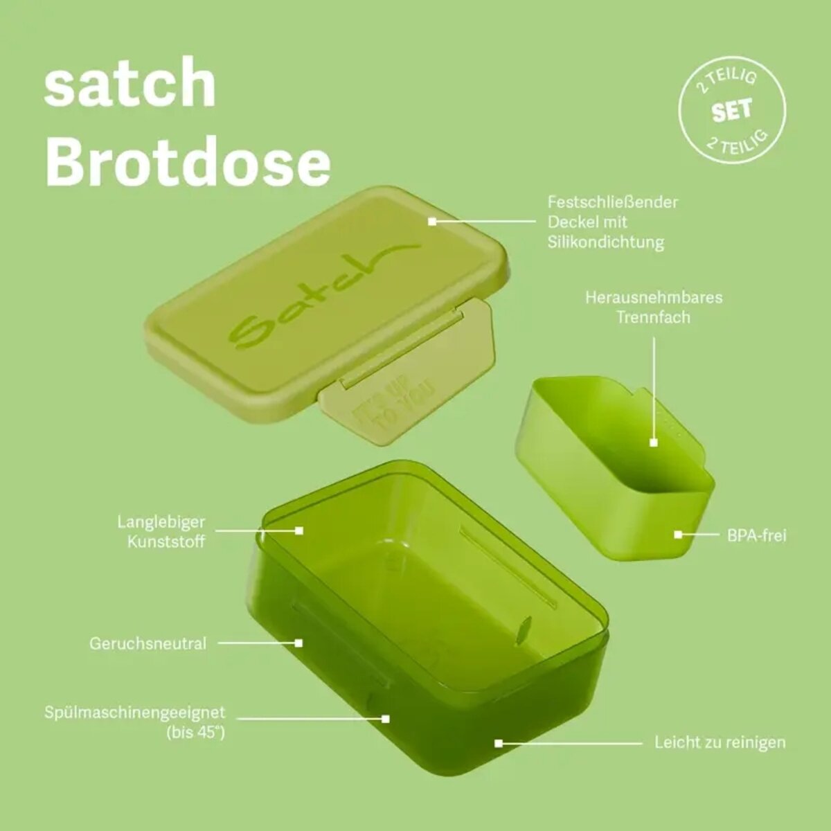 Satch Brotdosen Rosa 14 x 17 x 6,5 cm besonders leicht und robust
