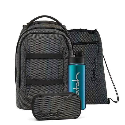 Satch Pack Set Schulrucksack Hidden Rainbow schwarz 30 Liter 4teilig