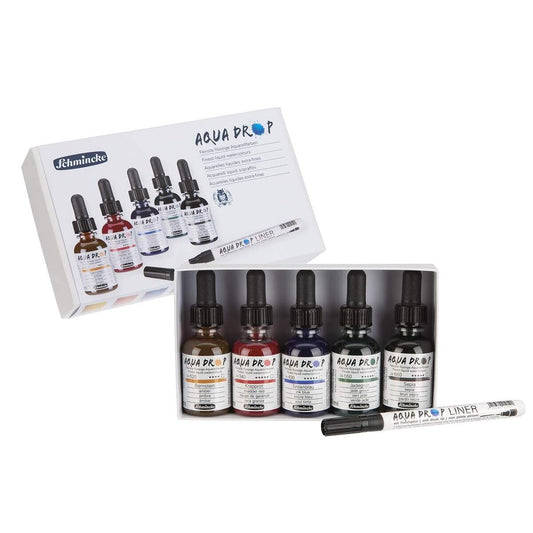 Schmincke Aqua Drop 5 x 30 ml + Aqua Drop Liner