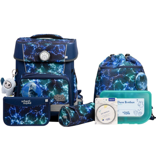 School-Mood Champion Pro Felix (Wolf), 7-tlg. Schulranzenset