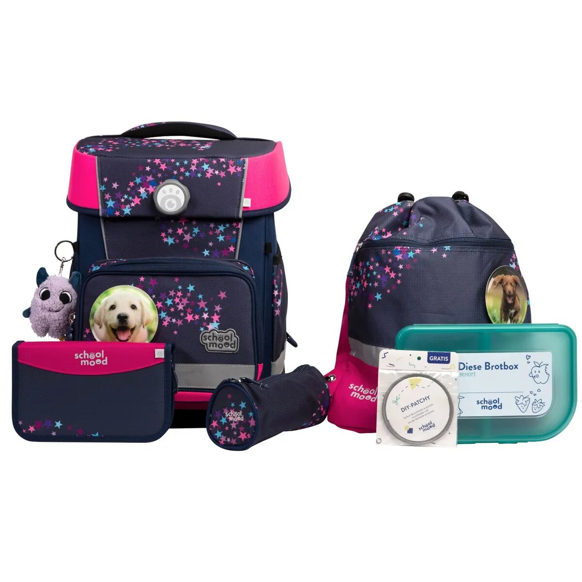 School-Mood Champion Pro Leni (Hund), 7-tlg. Schulranzenset