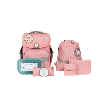 School-Mood Schulranzen-Set Timeless Air Rainbow, 7-teilig