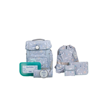 School-Mood Schulranzen-Set Champion Maxx Aqua (Nordic Collection), 7-teilig