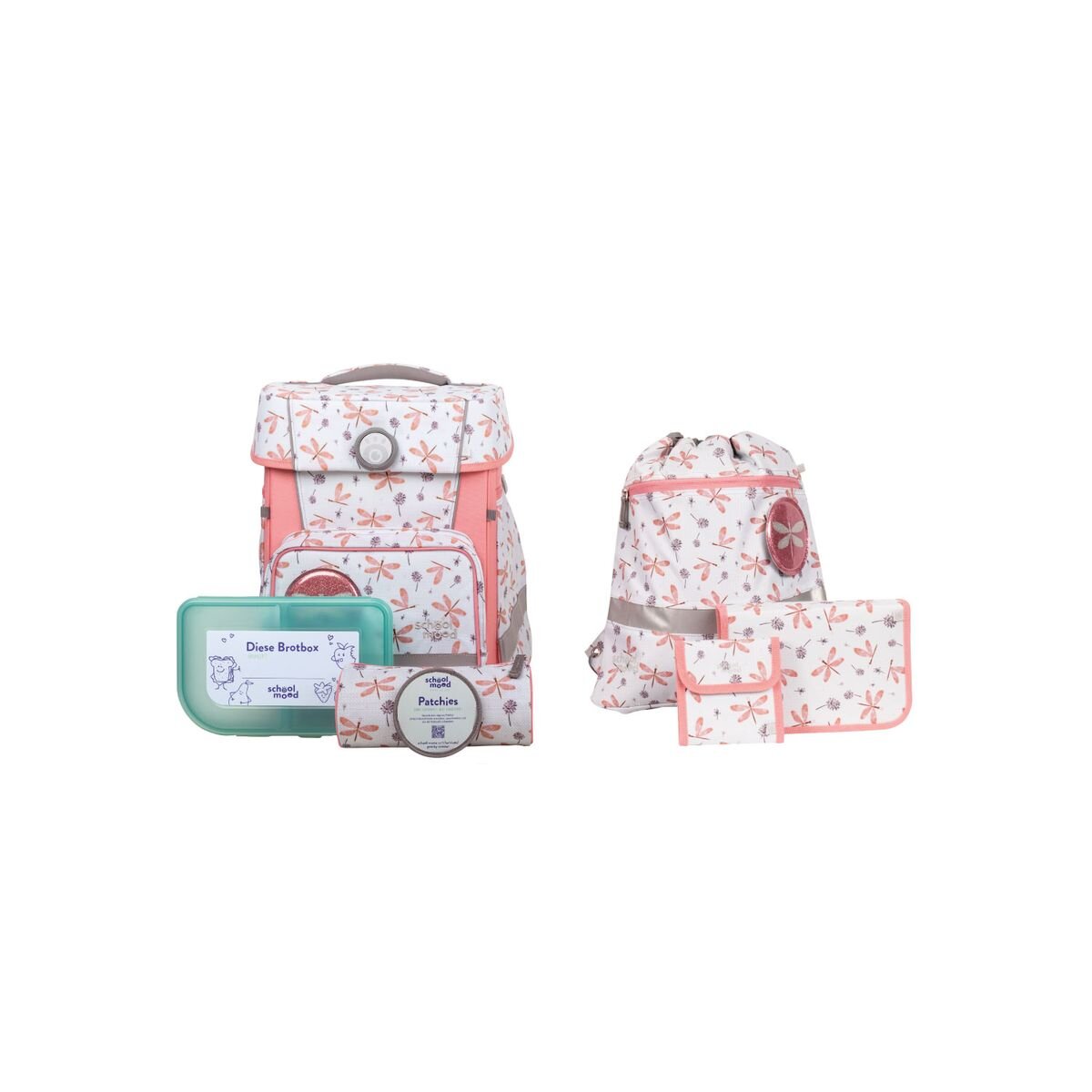 School-Mood Schulranzen-Set Champion Maxx Dragonfly (Nordic Collection), 7-teilig