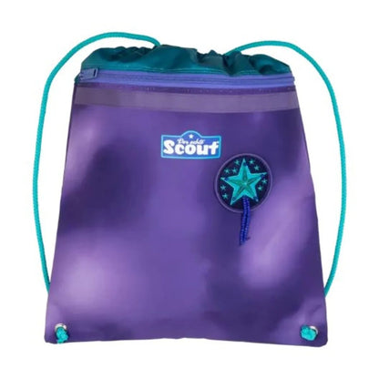 Scout Schulranzen-Set Alpha Exklusiv Superflash Purple Magic, 4-teilig