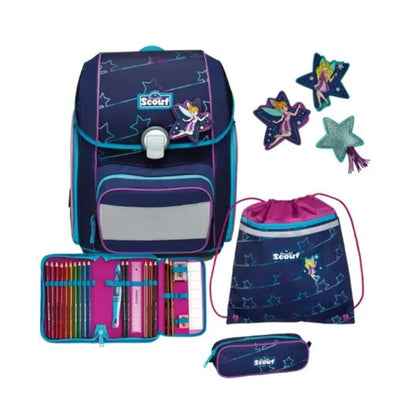 Scout Schulranzen-Set Genius Blue Star, 4-teilig