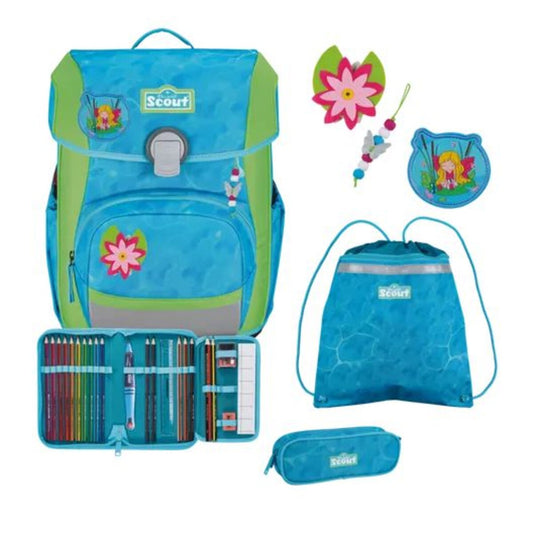 Scout Schulranzen-Set Neo DIN Water Lily, 4-teilig