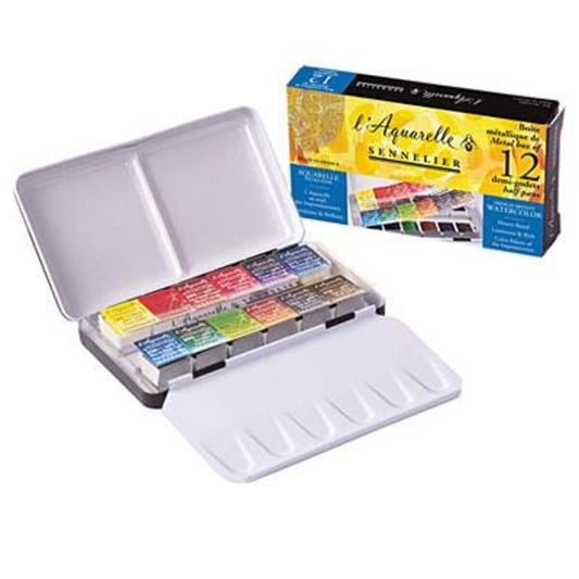 Sennelier Aquarellfarben 12 1/2 Näpfchen