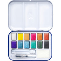 STAEDTLER® Design journey 888 Aquarellfarbkasten, 12 Aquarellfarben in sortierten Farben Metallic-Farben - Detailansicht