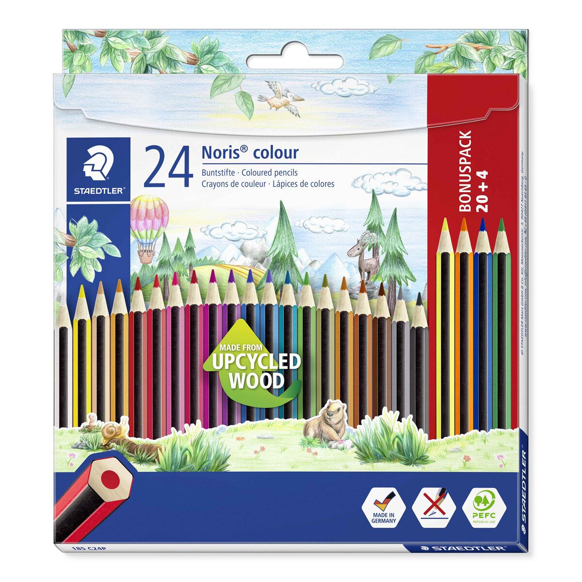 STAEDTLER® Noris® colour 185 Buntstift, Kartonetui mit 24 Buntstiften in sortierten Farben