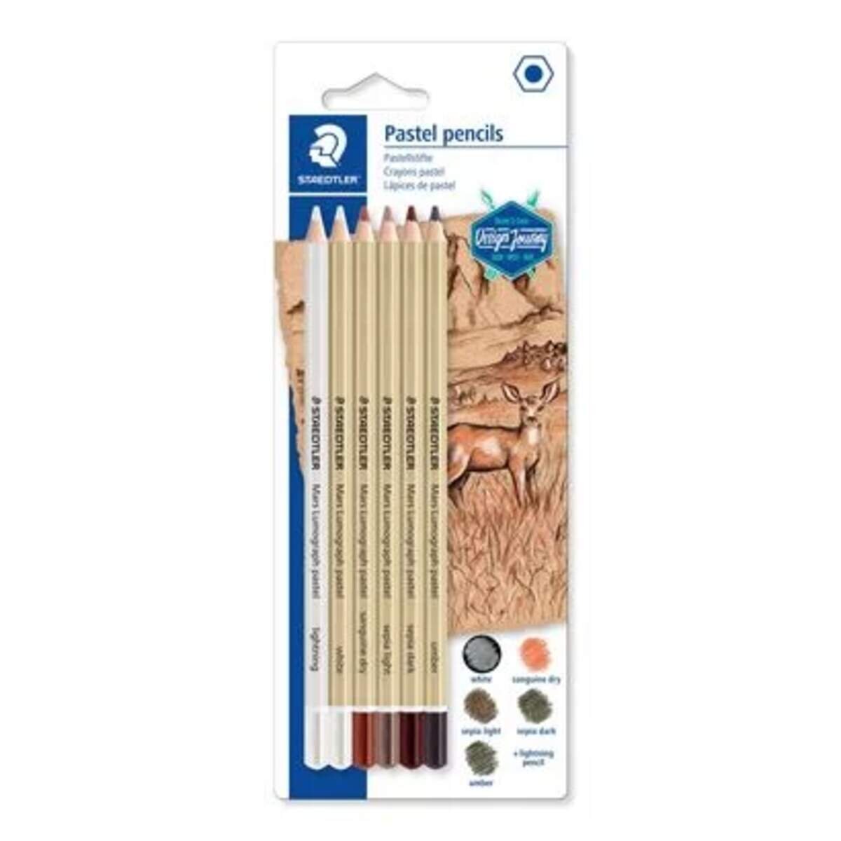 STAEDTLER® Pastellstift Lumog. 6x BK  FSC 100%