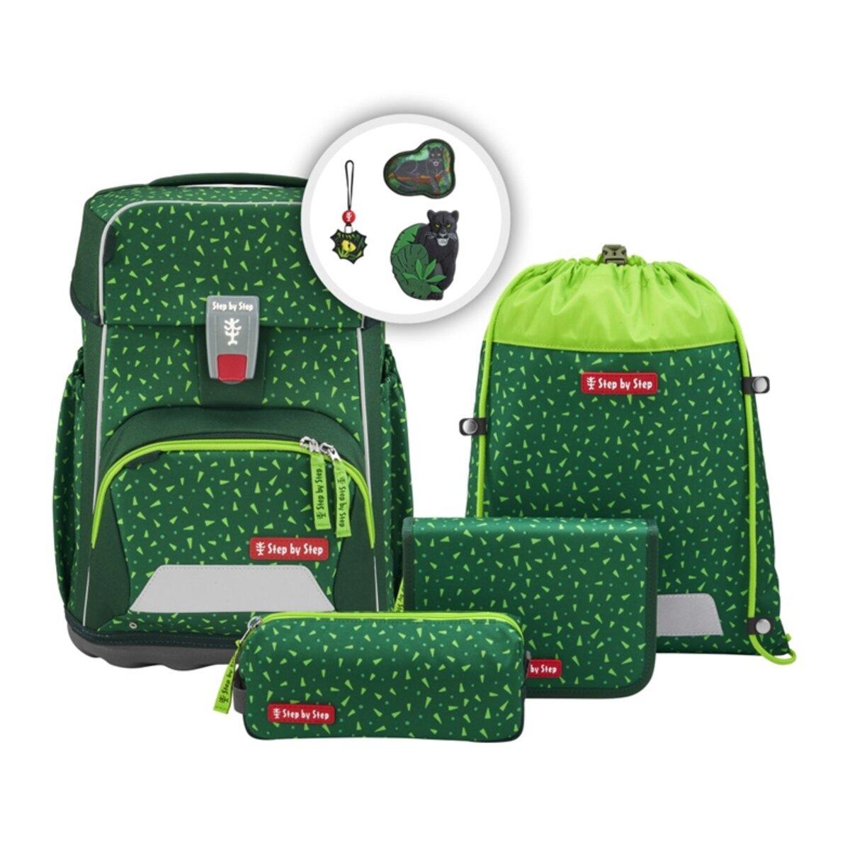 Step by Step BASIS Schulranzen-Set "Green Graphics", 4-teilig