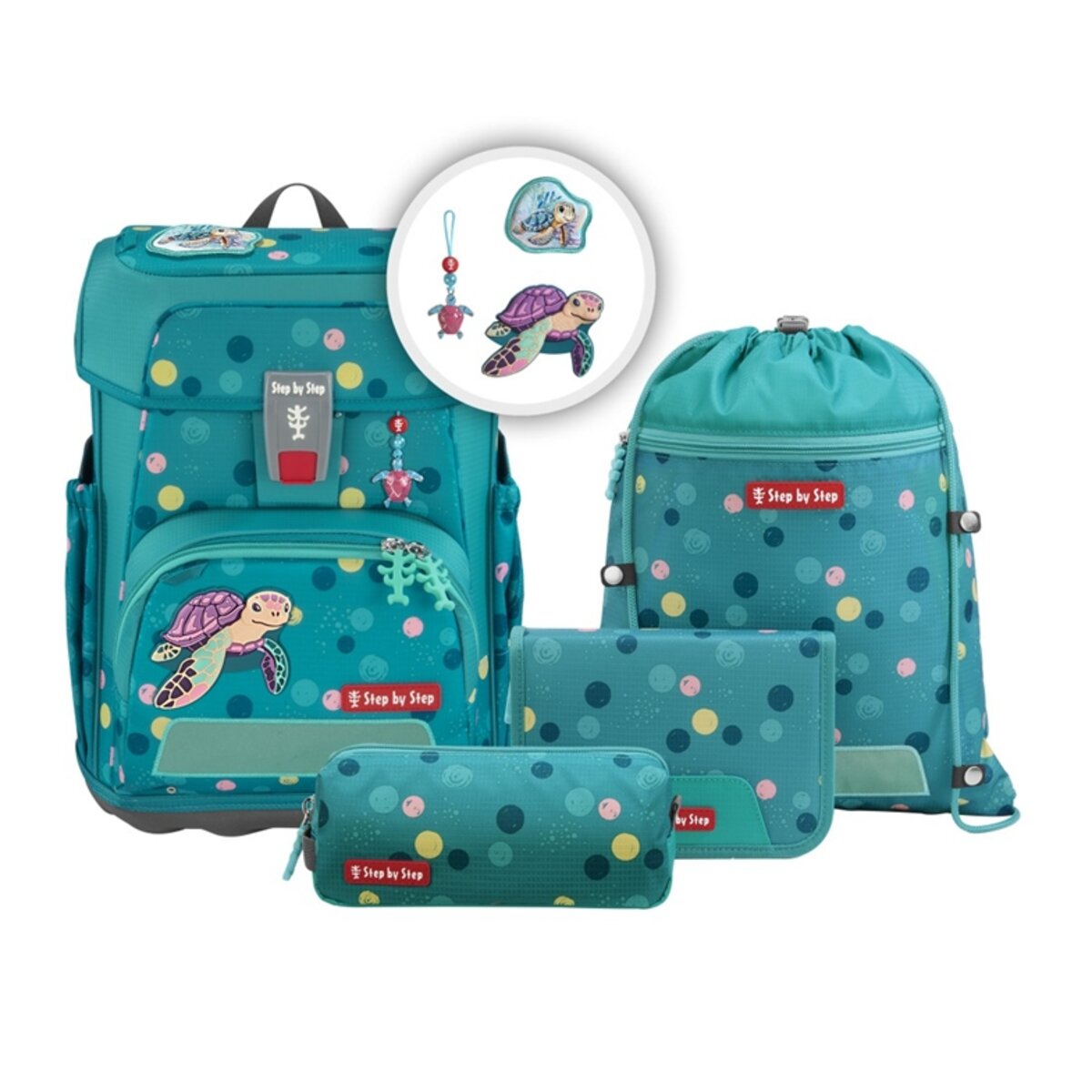 Step by Step CLOUD Schulranzen-Set "Turtle Josie", 5-teilig
