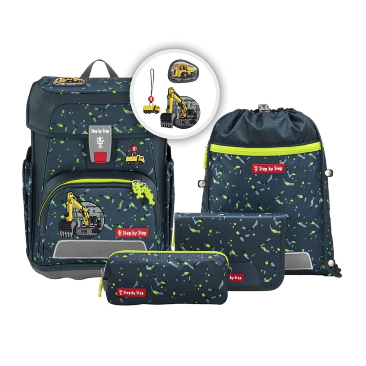 Step by Step CLOUD Schulranzen-Set "Bagger Rocco", 5-teilig
