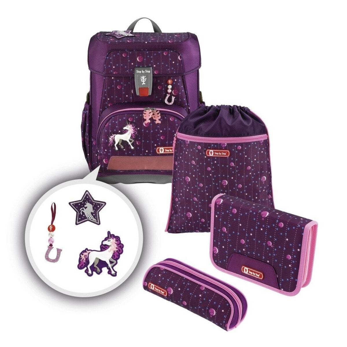 Step by Step CLOUD Schulranzen-Set Dreamy Unicorn, 5-teilig