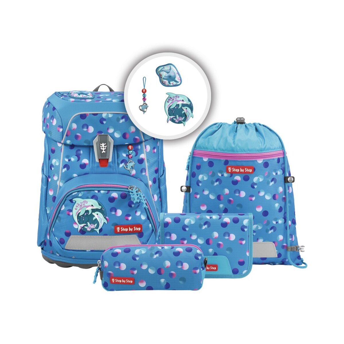 Step by Step FIT Schulranzen-Set "Dolphin Finja", 5-teilig