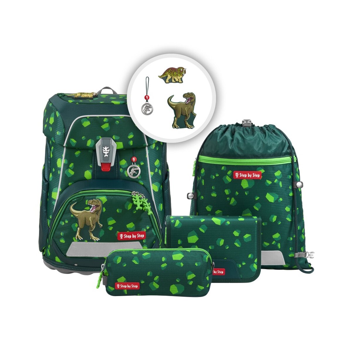 Step by Step FIT Schulranzen-Set "Dino Targo", 5-teilig