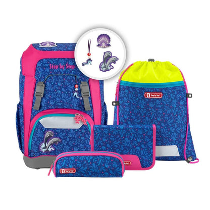 Step by Step GIANT Schulrucksack-Set Happy Dolphins, 5-teilig