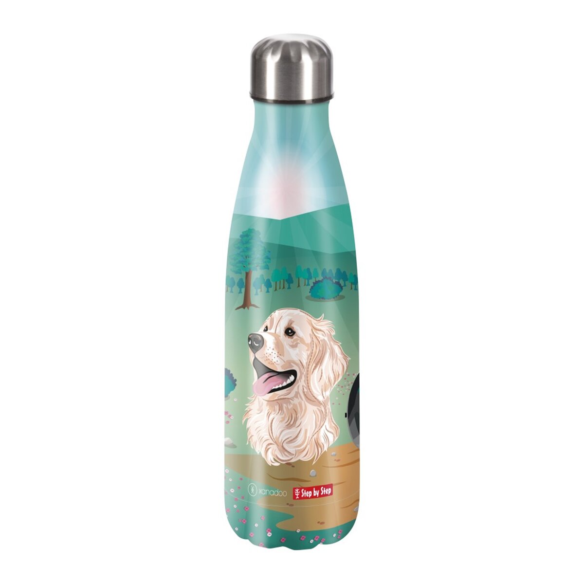 Step by Step Isolierte Edelstahl-Trinkflasche "Dog Basty" 0,5 Liter