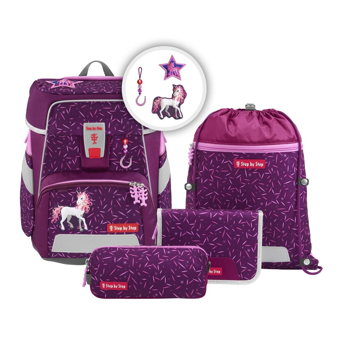 Step by Step SPACE Schulranzen-Set "Pretty Unicorn Nuala", 5-teilig