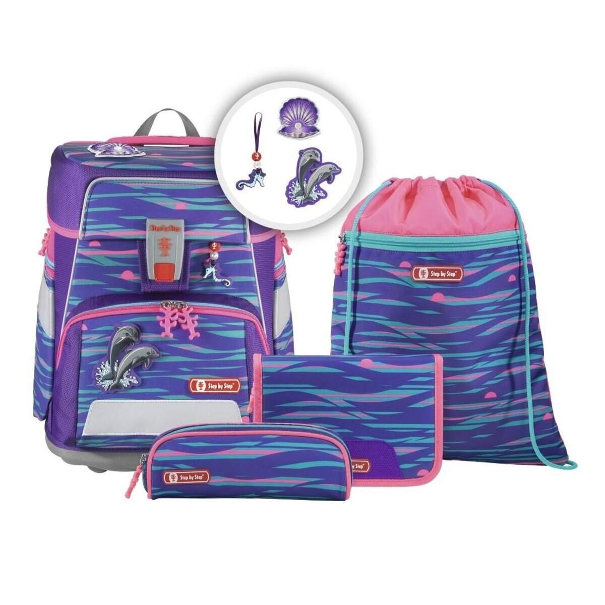 Step by Step SPACE Schulranzen-Set Shiny Dolphins, 5-teilig