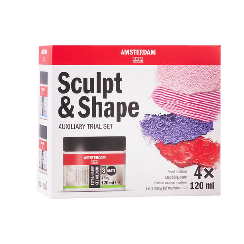 Talens Amsterdam 4x 120 ml Malmittel Set, Sculpt & Shape Modellieren