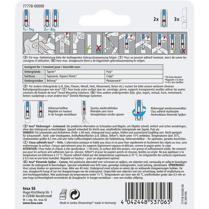 tesa Klebenagel Powerstrips Leinwand max. 1kg 2 Stück